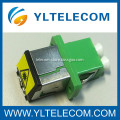 Long Flange FTTH LC fiber optical adapter DX with Metal Dust Cap Removable Shutter